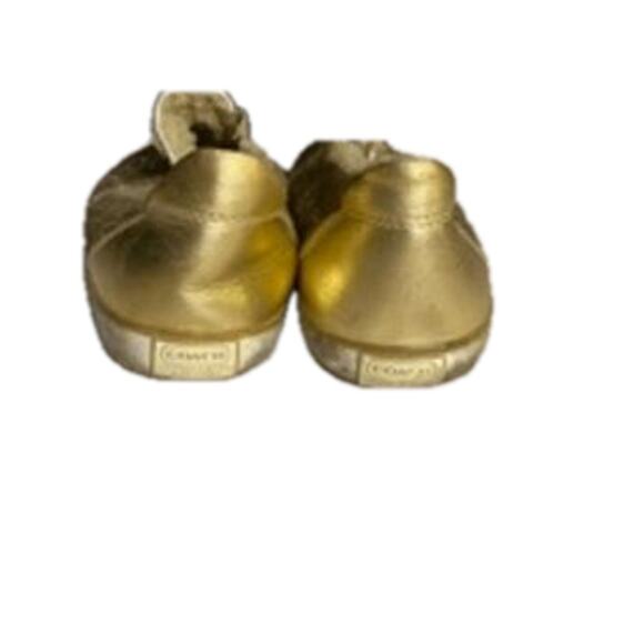 Coach Gold Shearling Slip-On Sneakers Women’s Size 7 Fuzzy Lined - Picture 12 of 14